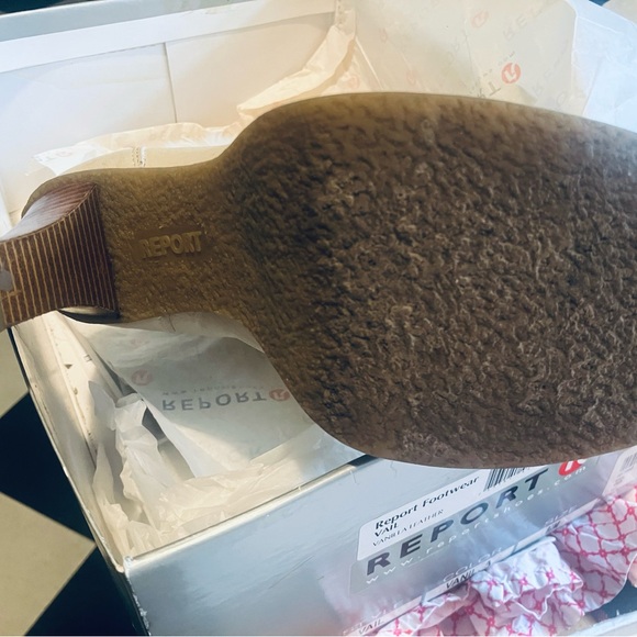 Report Vanilla Leather Faux Fur Cuff, Heeled Boots Sz. 8.5 - Picture 8 of 16